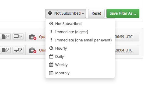 Figure 3 - Configuring Notiifcation for Filter