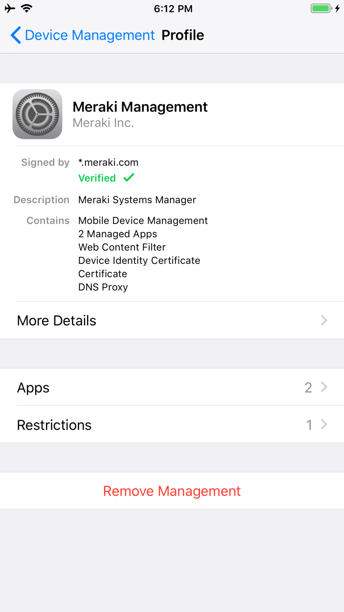 Figure 21 - MDM Profile