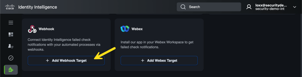 Add Webhook Target